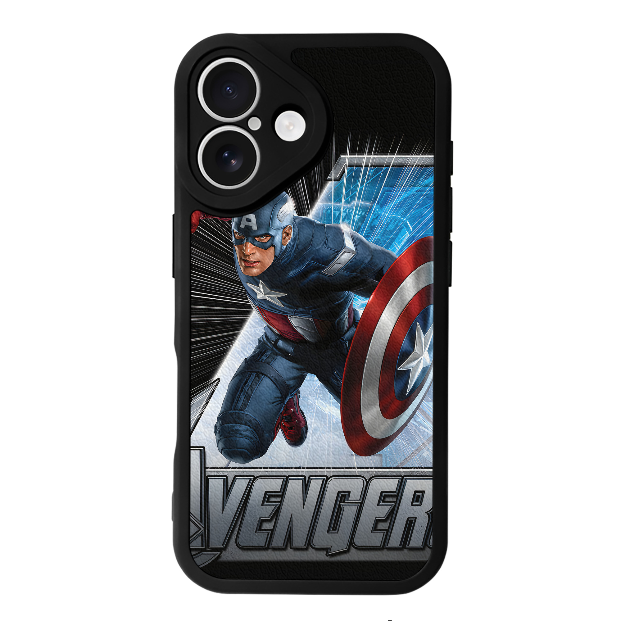 （画像用） アベンジャーズ The Avengers 【iPhone 16シリーズ対応】シリコンスマホケース（レザー調） 材質：シリコン